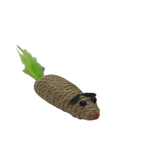 EL-ZA Мишка  з пір'ями 8cм. Джут